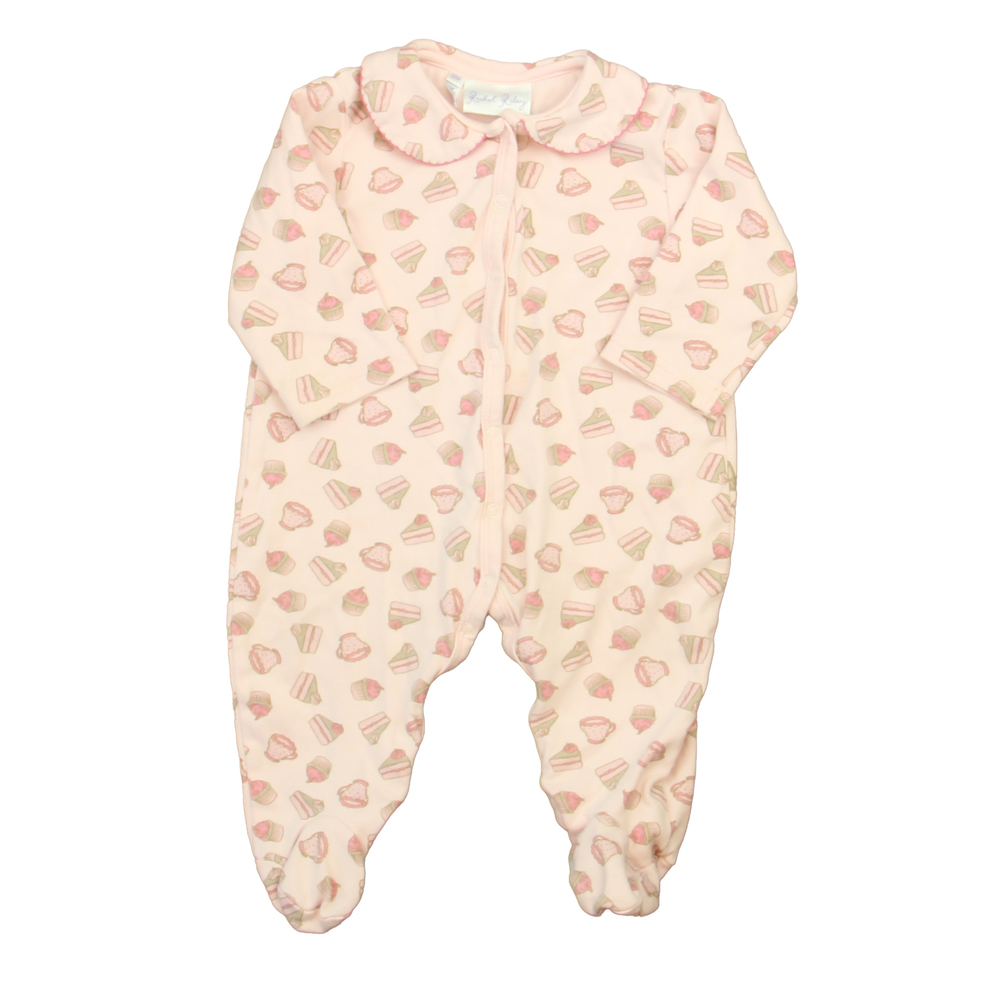 Rachel Riley Girls Pink Cupcakes Long Sleeve Outfit size: 12 Months